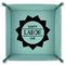 Labor Day 9" x 9" Teal Leatherette Snap Up Tray - FOLDED