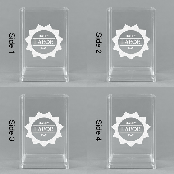 Labor Day Acrylic Pen Holder - All Sides