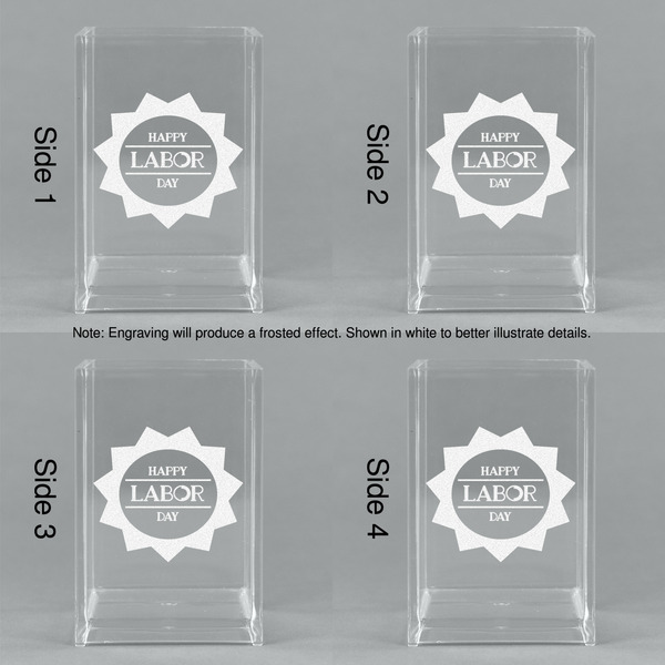 Labor Day Acrylic Pen Holder - All Sides