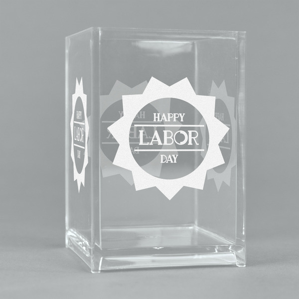 Custom Labor Day Acrylic Pen Holder