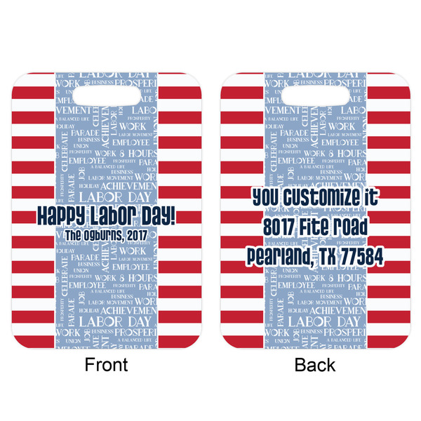 Labor Day Aluminum Luggage Tag (Front + Back)