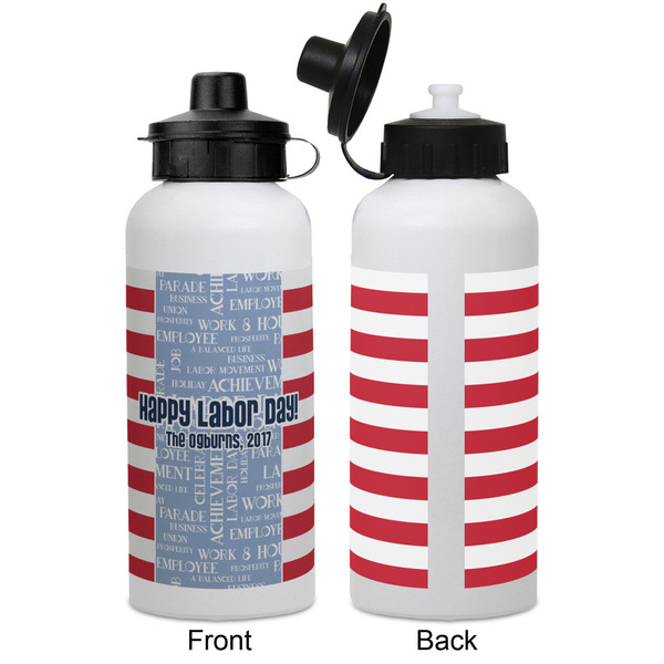 Labor Day Aluminum Water Bottle - White APPROVAL