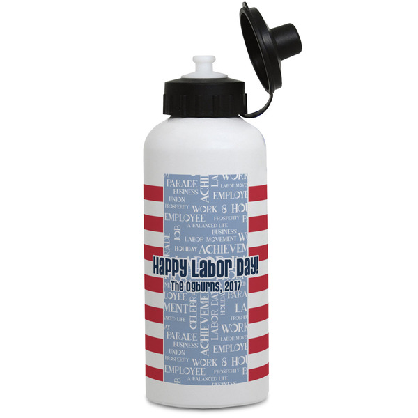 Custom Labor Day Water Bottles - Aluminum - 20 oz - White (Personalized)