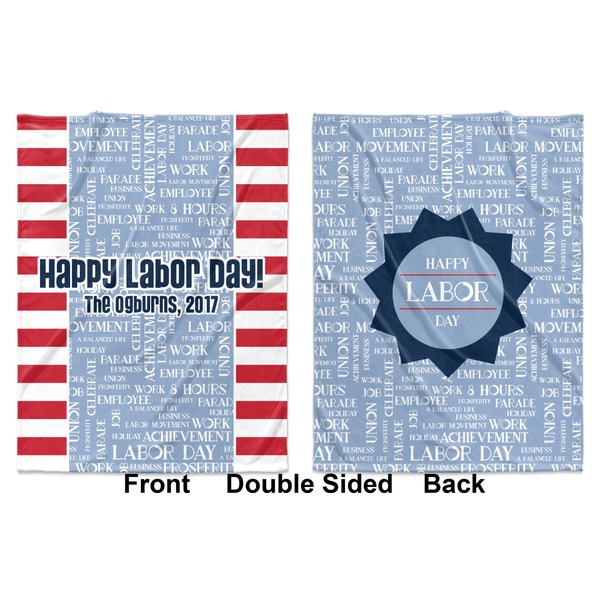 Labor Day Baby Blanket (Double Sided - Printed Front and Back)