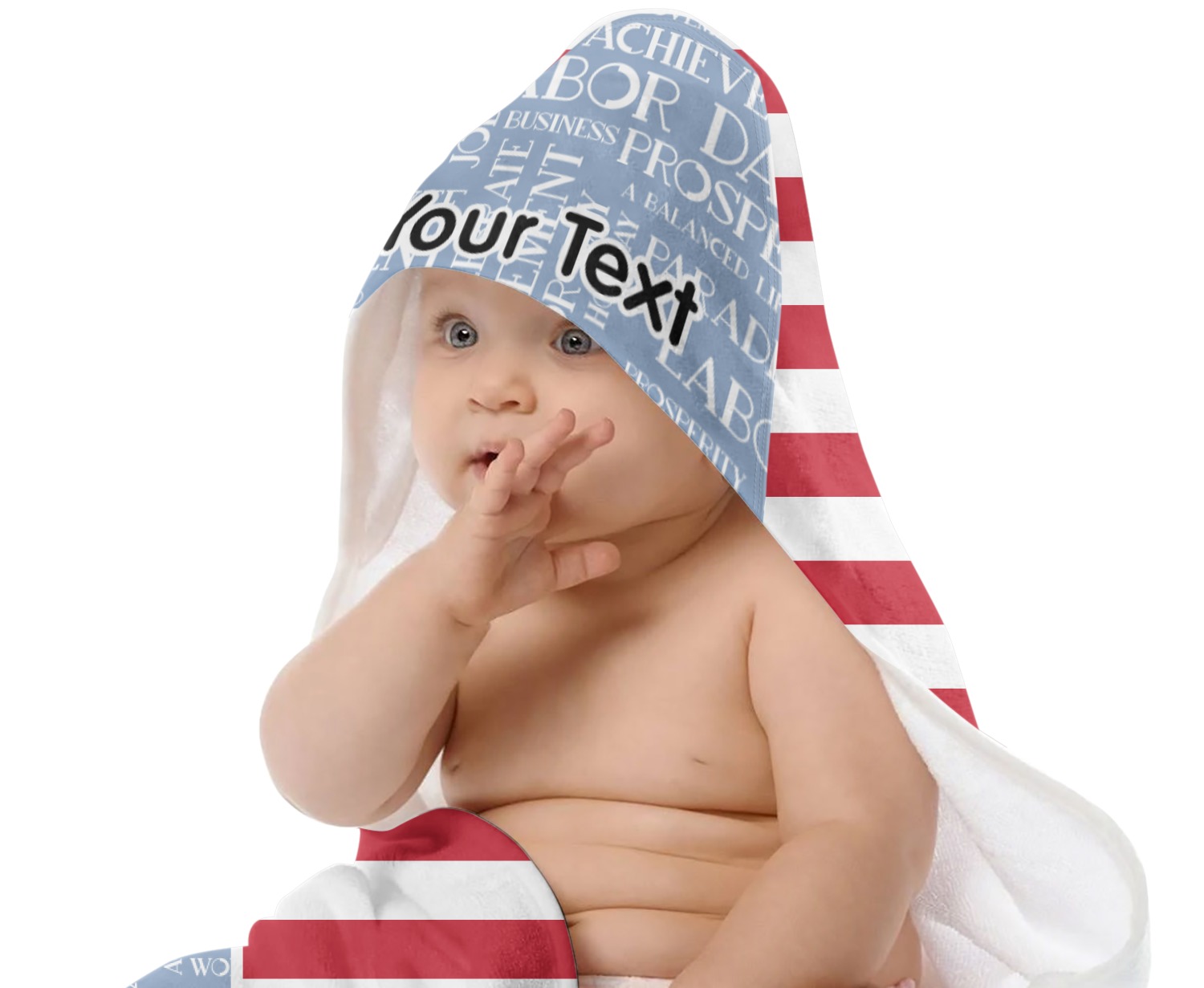 Custom Labor Day Hooded Baby Towel (Personalized) YouCustomizeIt