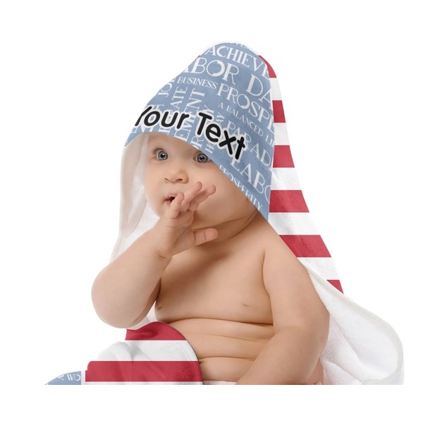 Labor Day Baby Hooded Towel on Child