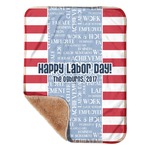 Labor Day Sherpa Baby Blanket - 30" x 40" w/ Name or Text