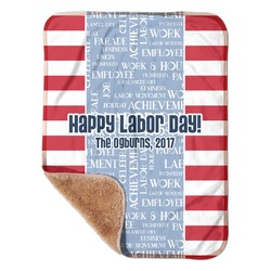 Labor Day Sherpa Baby Blanket - 30" x 40" w/ Name or Text