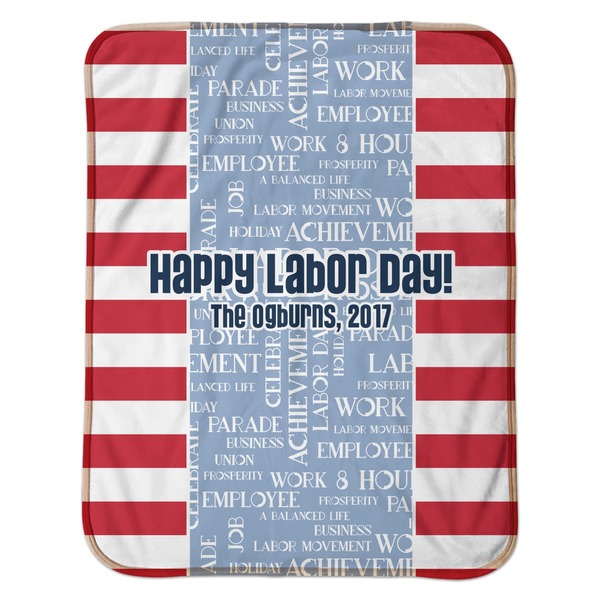 Labor Day Baby Sherpa Blanket - Flat