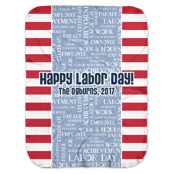 Custom Labor Day Baby Swaddling Blanket (Personalized)