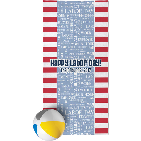 Custom Labor Day Beach Towel (Personalized)