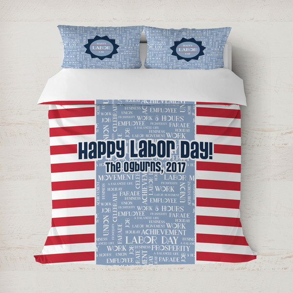 Custom Labor Day Duvet Cover Set - Full / Queen (Personalized)