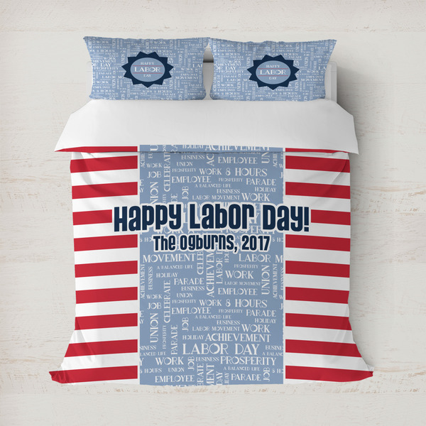 Custom Labor Day Duvet Cover Set - Full / Queen (Personalized)