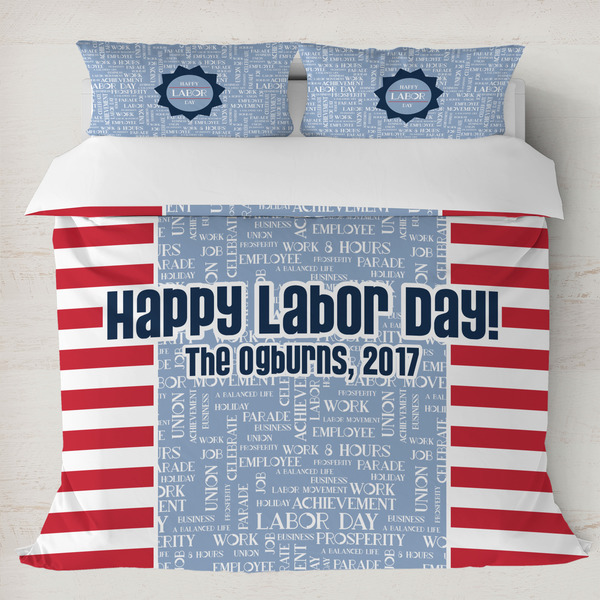 Custom Labor Day Duvet Cover Set - King (Personalized)