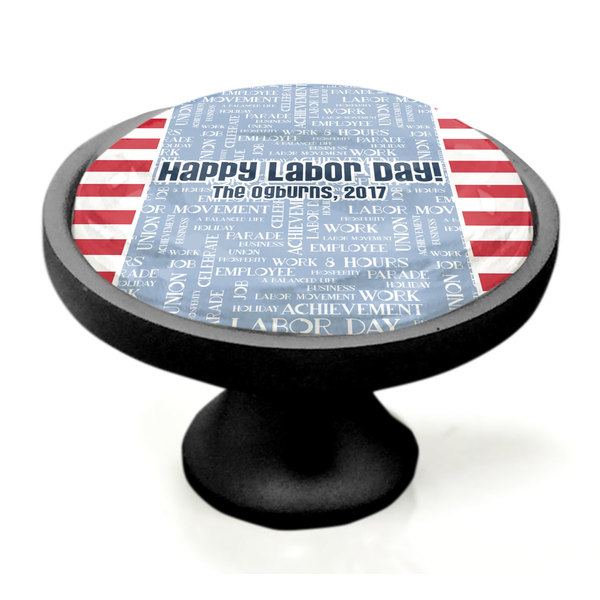 Labor Day Black Custom Cabinet Knob (Side)