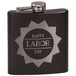 Labor Day Black Flask Set (Personalized)
