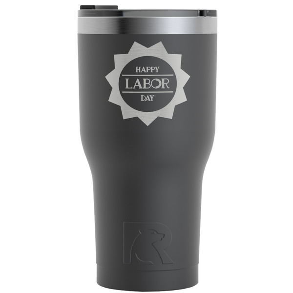 Custom Labor Day RTIC Tumbler - Black - Engraved Front