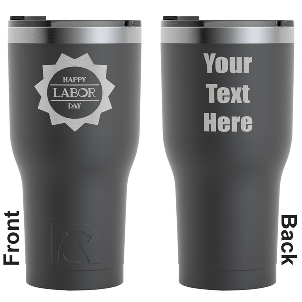 Custom Labor Day RTIC Tumbler - Black - Engraved Front & Back (Personalized)