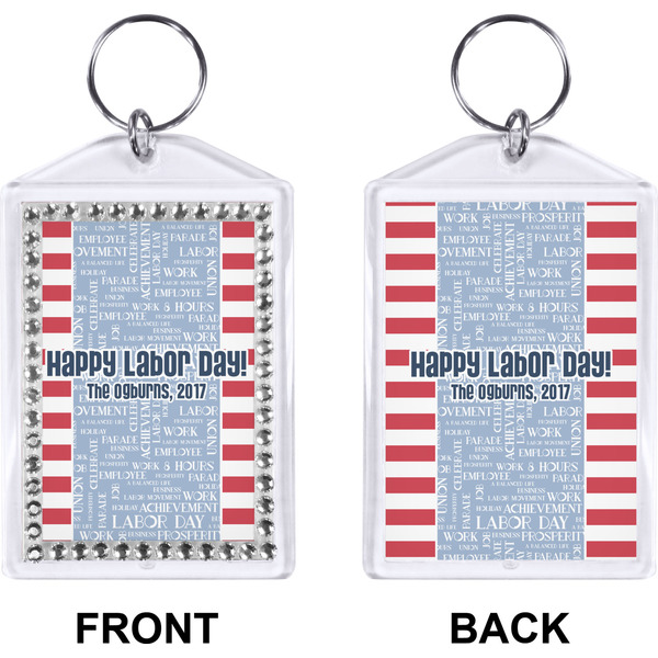 Labor Day Bling Keychain (Front + Back)