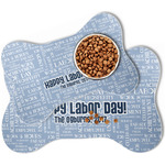Labor Day Bone Shaped Dog Food Mat (Personalized)