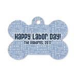 Labor Day Bone Shaped Dog ID Tag - Small (Personalized)