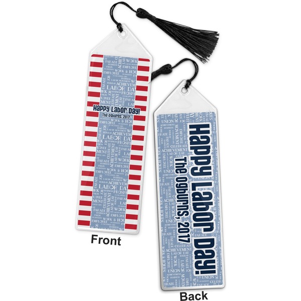 Labor Day Bookmark with tassel - Front and Back