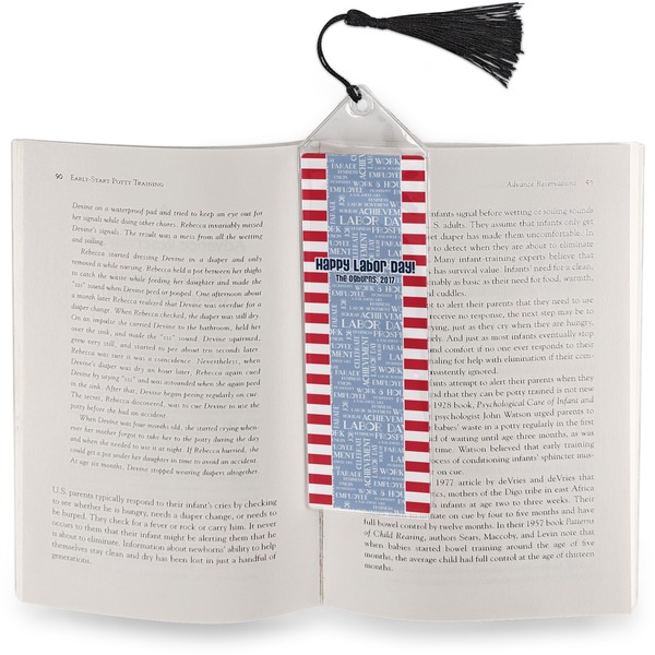 Labor Day Bookmark with tassel - In book