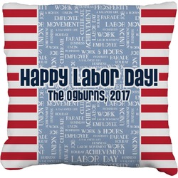 Labor Day Faux-Linen Throw Pillow 26" (Personalized)