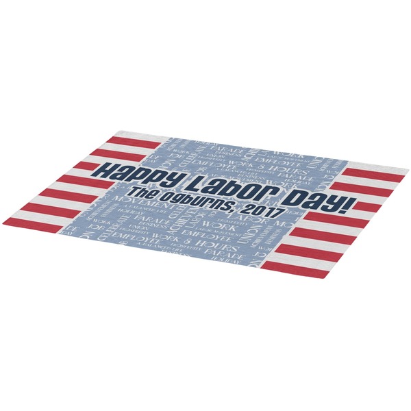 Labor Day Burlap Placemat (Angle View)