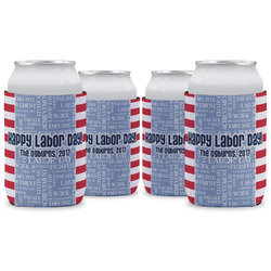 Labor Day Can Cooler (12 oz) - Set of 4 w/ Name or Text