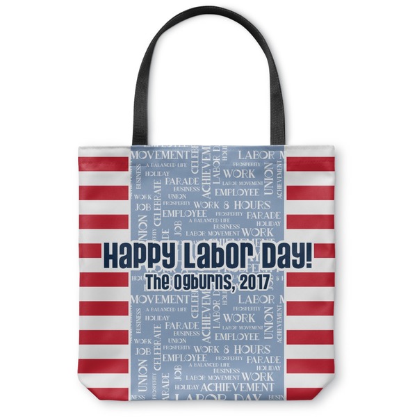 Custom Labor Day Canvas Tote Bag - Large - 18"x18" (Personalized)