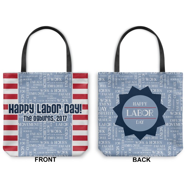 Labor Day Canvas Tote - Front and Back