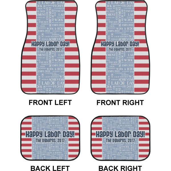 Labor Day Car Floor Mats Set (2F + 2B)