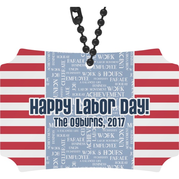 Custom Labor Day Rear View Mirror Ornament (Personalized)