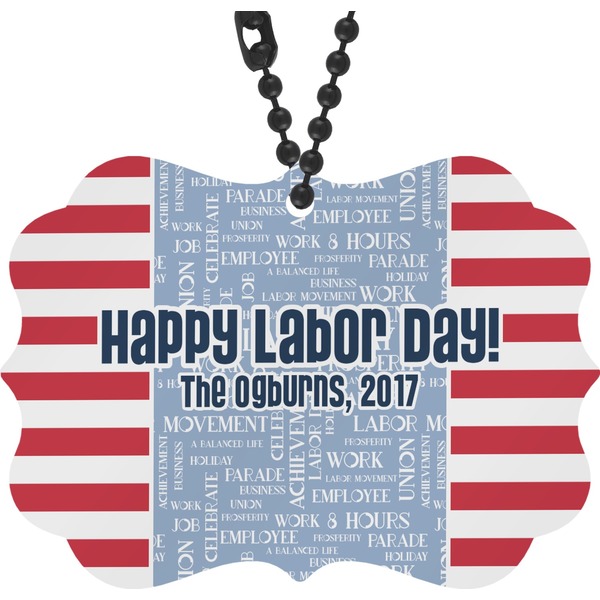 Custom Labor Day Rear View Mirror Decor (Personalized)