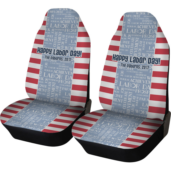 Custom Labor Day Car Seat Covers (Set of Two) (Personalized)