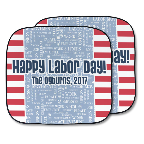 Custom Labor Day Car Sun Shade - Two Piece (Personalized)