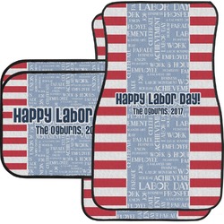 Labor Day Car Floor Mats Set - 2 Front & 2 Back (Personalized)