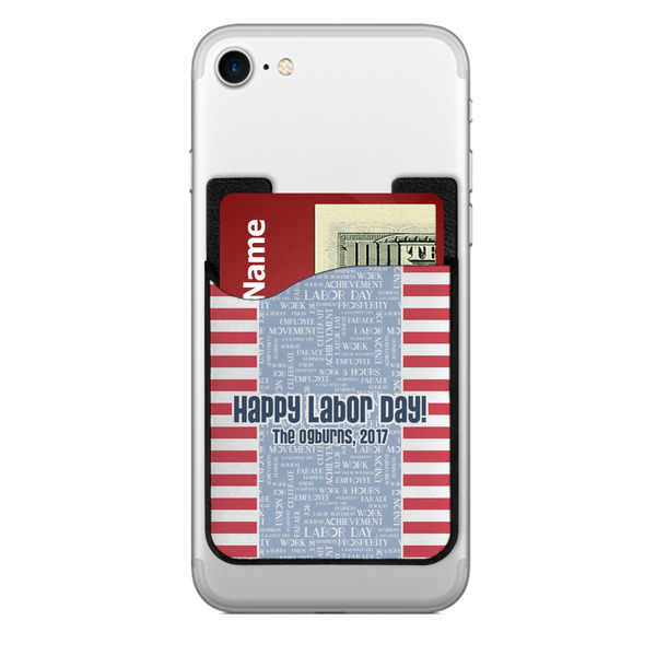 Custom Labor Day 2-in-1 Cell Phone Credit Card Holder & Screen Cleaner (Personalized)