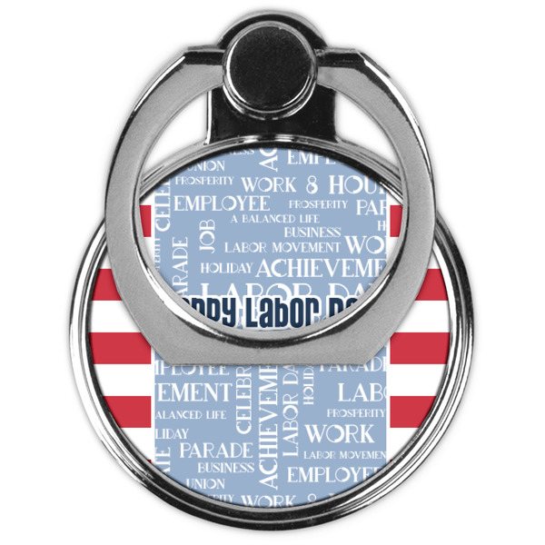 Labor Day Cell Phone Ring Stand & Holder - Front (Collapsed)