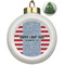 Labor Day Ceramic Christmas Ornament - Xmas Tree (Front View)