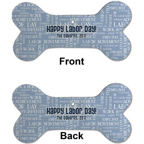 Labor Day Ceramic Flat Ornament - Bone Front & Back (APPROVAL)
