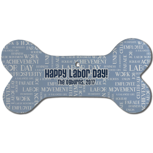 Labor Day Ceramic Flat Ornament - Bone Front