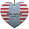 Labor Day Ceramic Flat Ornament - Heart (Front)