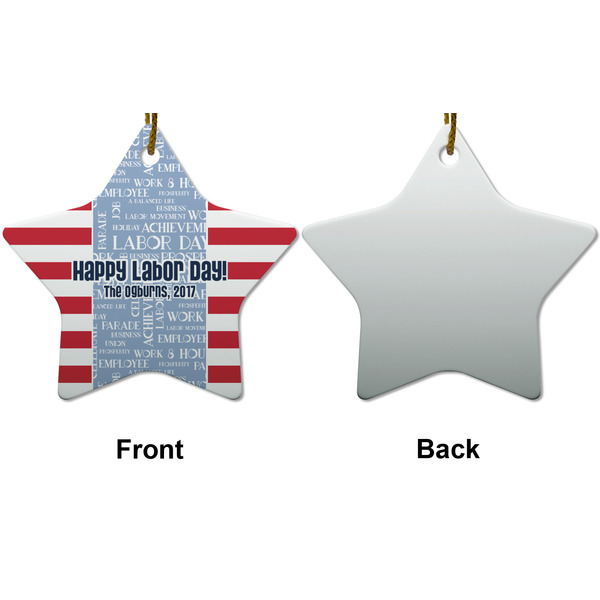Labor Day Ceramic Flat Ornament - Star Front & Back (APPROVAL)