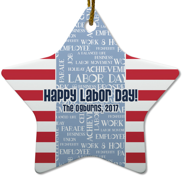 Labor Day Ceramic Flat Ornament - Star (Front)