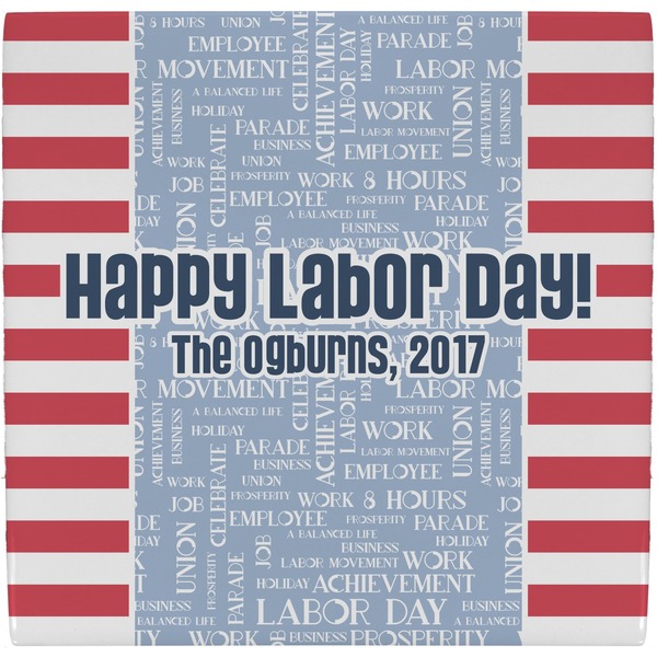 Custom Labor Day Ceramic Tile Hot Pad (Personalized)