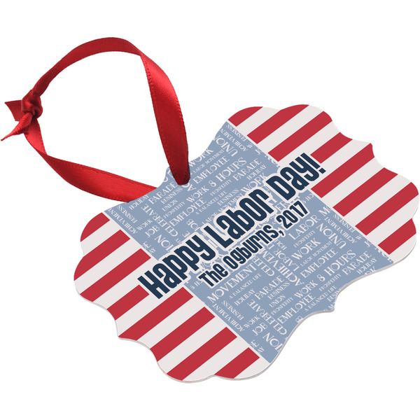 Labor Day Christmas Ornament (Angle View)