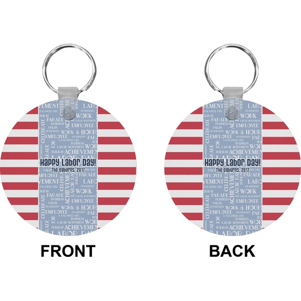 Labor Day Circle Keychain (Front + Back)