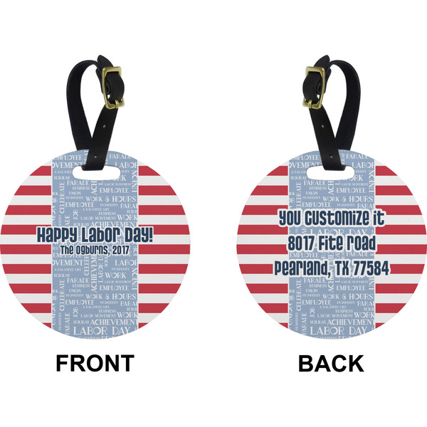 Labor Day Circle Luggage Tag (Front + Back)